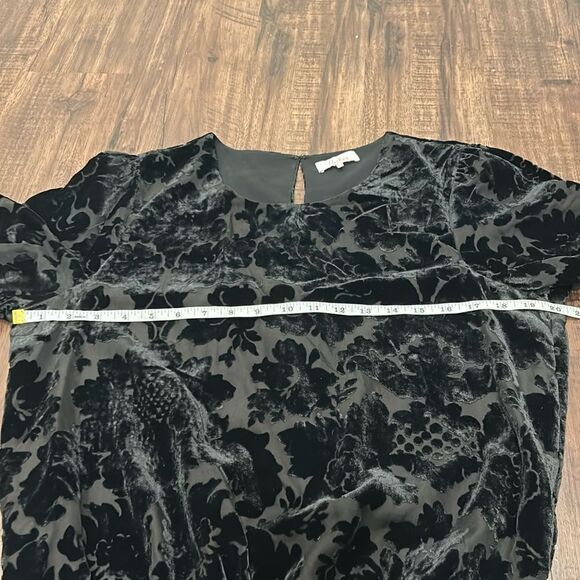 Parker Black Mixed Fabric Dress, Size Large - Picture 12 of 13